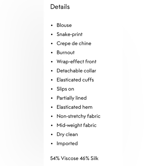 Alice + Olivia ‘Luba’ snake print silk-blend blouse with detachable collar - Picture 12 of 12